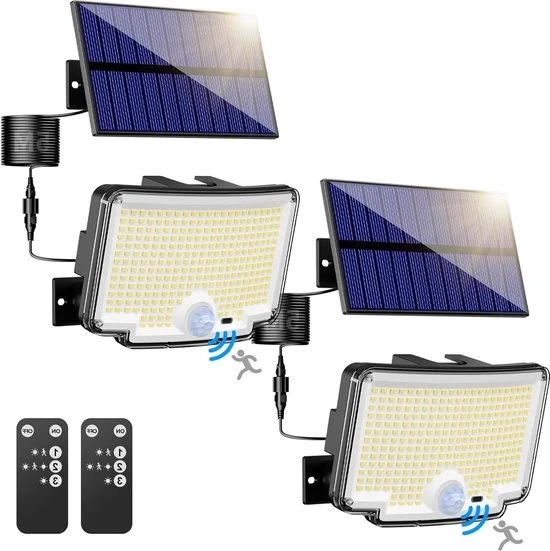 Lampade a energia solare per esterno con sensore di movimento 310 led - Superhelder - 3 modalità - Illuminazione esterna a energia solare - 210 gradi angolo di illuminazione - IP65 impermeabile all'acqua Illuminazione esterna