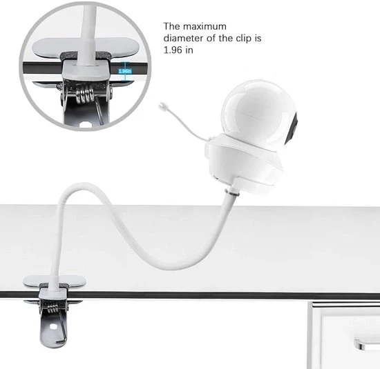 Oggetto di supporto per babyfono flessibile - Impermeabile e solido - 1 pezzo - Alluminio e ABS