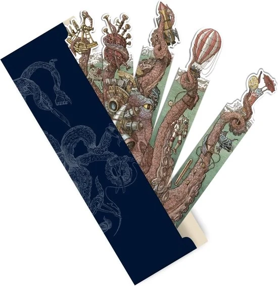 Set di Cartine a Mano Fatta a Immagine di Octopus - Prodotto Unico - 5 Pezzi - Carta
