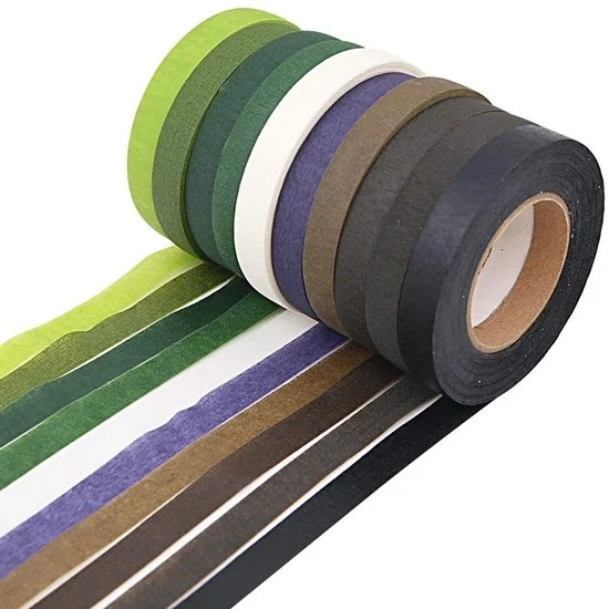 Tape da fiori - 10 rotoli - multicolore - carta di alta qualità - 12 mm x 27,4 m