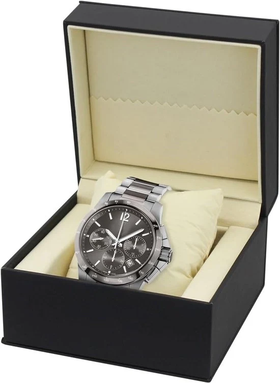 Cassafissa orologio per uso personale - stile orologio da tasca - nero - pelle PU