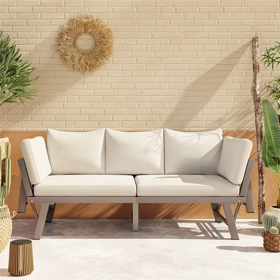 Banco da Giardino - 3 Posti - Funzione di Illuminazione - Resistente all'Acqua - Resistente ai Raggi UV