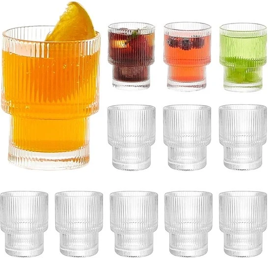 Set di 12 bicchieri multifunzionali in vetro borosilicato