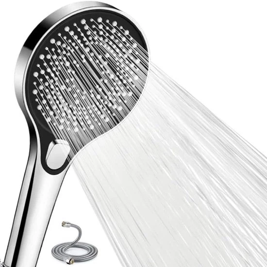 Douchekop ad alta pressione con tubo - Efficace risparmio d'acqua - 1,5 m - Acciaio inox