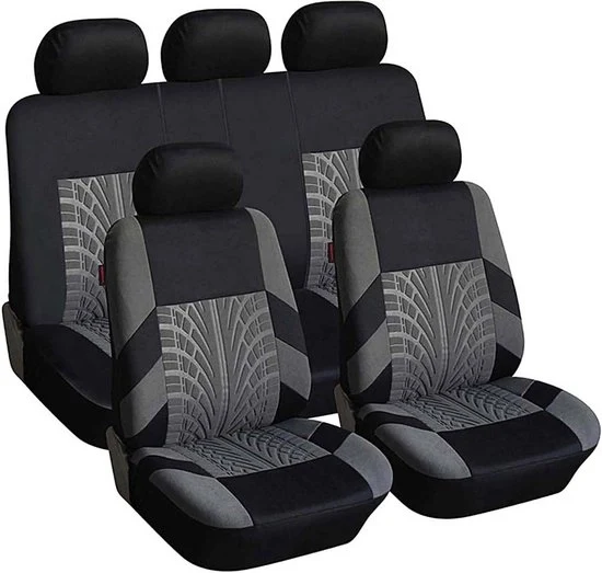 Hoe per Auto - Auto - Hoes per Autostoelo - Hoe per Auto - Hoes per Autostoelo - Grigio - Set Completo - Universale - 9 Dellig - Adatto per la maggior parte dei modelli