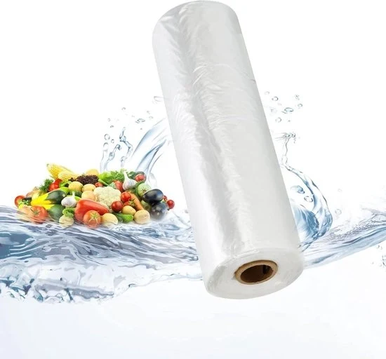 Sacchi di Polietilene per Fruiti e Verdura - Tavola di Presentazione in Plastica trasparente - 9 pollici x 14 pollici x 18 pollici - 250 Sacchetti su Rullo - per Fruiti, Verdura, Cibo, Carni confezionati