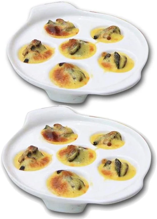 Set di 2 Piatti per Cibo e Cibo con Maniglia in Porcellana Bianca