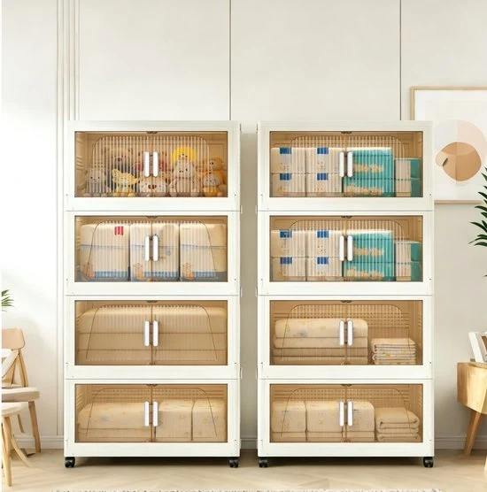 Cassetto ripiegabile - Ripiegabile - Ruote - Stivabile - Porte