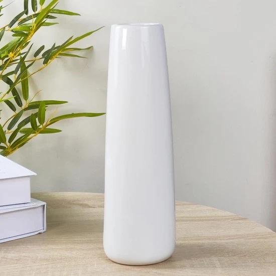 Vaso ceramico moderno - decorazione elegante - 1 pezzo - bianco - 30 cm