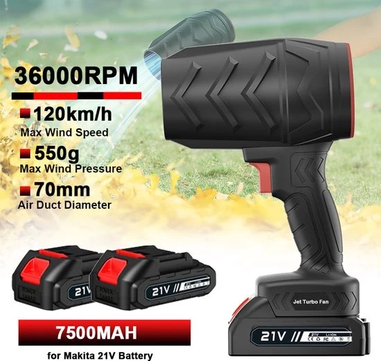 Aspiratore a turbina - 36000 giri al minuto - Senza fili - 21V batteria