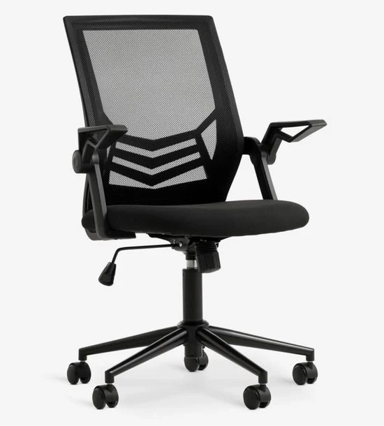 Sedia Ufficio Nero Ergonomica – Copertura in Tessuto – Struttura in Ottone – Sedia di Ufficio Comfortevole – Regolabile – Sedia da Lavoro da Casa