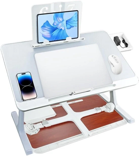 Tavolo da lavoro per laptop pieghevole - Versatile e portatile - Ideale per l'uso domestico