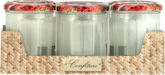 Set di contenitori in vetro con coperchio - 385 ml - confezione da 6 - conservazione