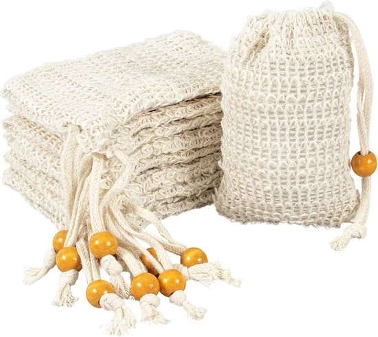 Sacchetti di sapone in sisal - Fibre naturali per la doccia - 10 pezzi
