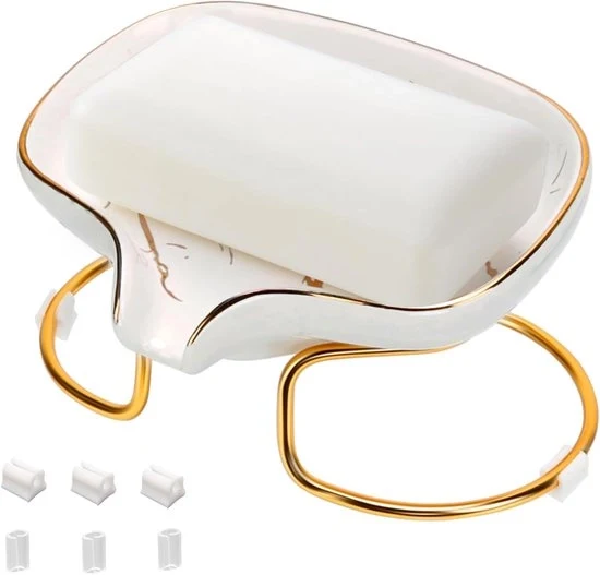 Sacchetto di Sapone Ceramico con Scarico - Forma a Foglia Vintage - Accessorio per la Stanza da Bagno