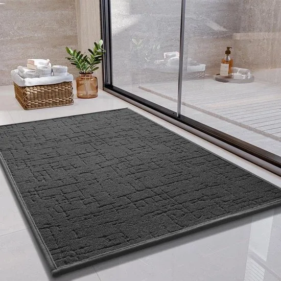 Pavimento Antiscivolo per Bagno - Super Assorbente e Resistente alle Macchie - 1 pezzo - Pelle PU