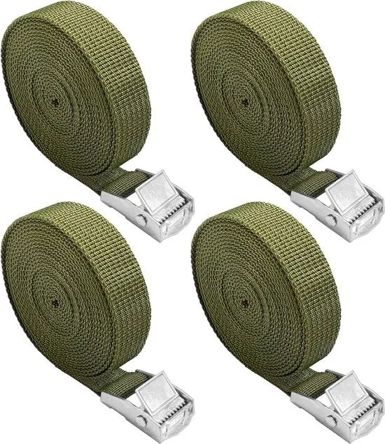 Set di Cinghie per Motocicli da 10m con 4 Cinghie con Chiave per Motociclisti Porta-Moto con Cinghie Estremamente Robuste in Acciaio con Standard DIN EN 12195-2 Cinghie con Rattoppi