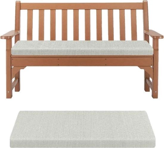 Cuscino per Sedia - Cuscino Rimovibile per Sedia da Cucina e Sedia da Giardino - 1 pezzo - Beige - 120x40x5 cm