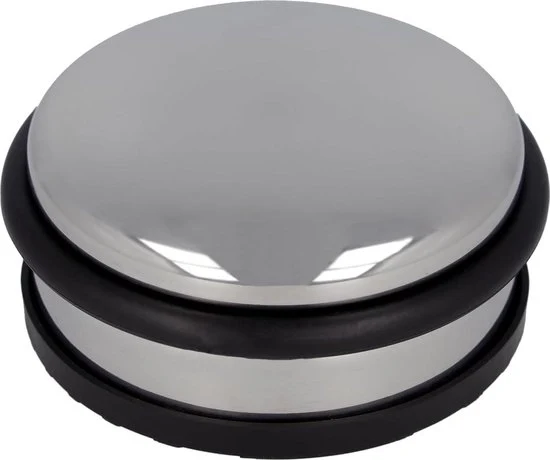 Stopper per porta a forma rotonda in acciaio inox 10 x 4 cm 1200 g argento - per porta d'ingresso o porta interna