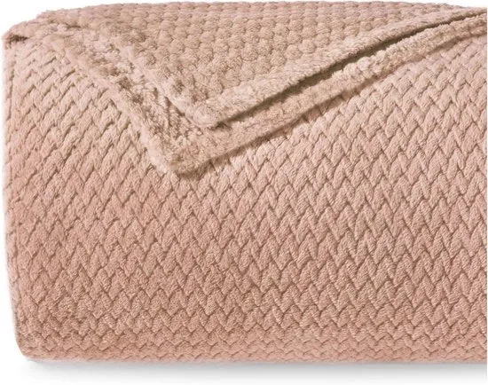 Banchetto morbido con disegno a Chevron - 220x240 cm - Beige - Microvezel
