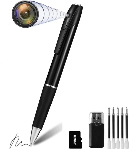 Penna spia - Camera nascosta - Registrazione audio - Incluso 32GB SD - 1080p - Nessuno lo scoprirà