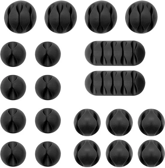 Cable clips per cavi - 20 pezzi autoadesivi - nero
