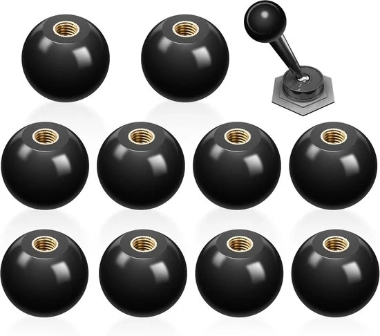 Manopola a palla in bakelite - 10 pezzi - Nero - M4*16mm