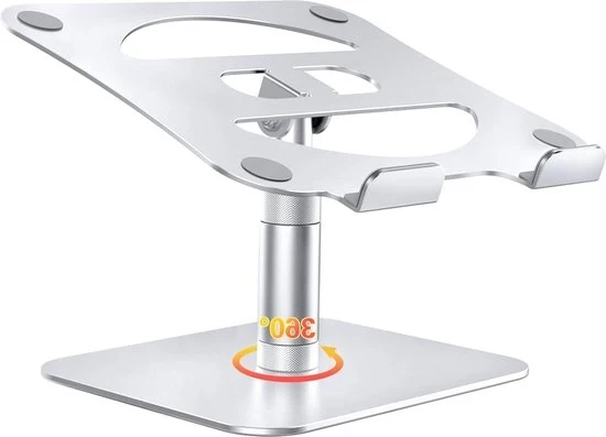 Altezza Ergonomica Telescopica Regolabile in Alluminio Standard 360 Gradi Rotativo per Laptop da 10 a 17.3 Pollici