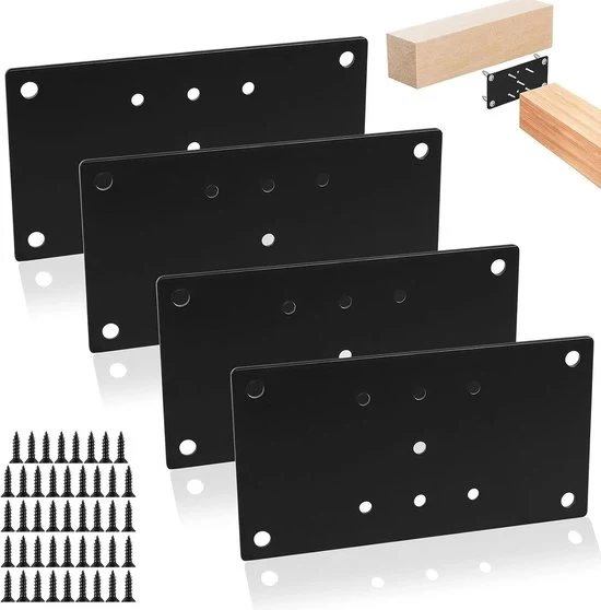 Supporti per calcestruzzo - Piastre di sostegno in legno - 4 pezzi - Nero - 165,1 x 88,9 mm