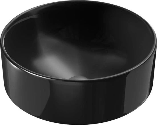 Wastafello ceramica su piano di lavoro 42 cm nero con imbocco per evitare spruzzi - prevenzione spruzzi E14800-7 Wastafello