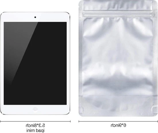 100 Pacchi di Sacchetti in Pouch 6 "x 9" - Borse in Mylar con Chiusura Ziplock - Conservazione Alimentare - Resistenti ai Gas - Confezione - Sacchetti - Sacchetto con Finestra Visiva per Sacchetti Congelati