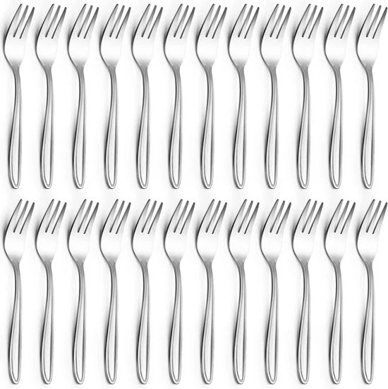 24 forchette in acciaio inossidabile - set da 135 cm - posate eleganti e moderne per cucina casa ristorante - idonee per lavastoviglie