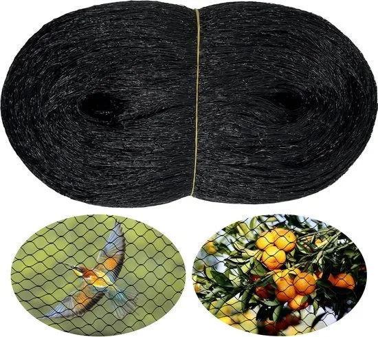 Reticolo per Protezione degli Uccelli - Reticolo Fine per Giardino Adatto per Alberi da Frutta - 1 Pezzo - Nero - 6 m x 10 m