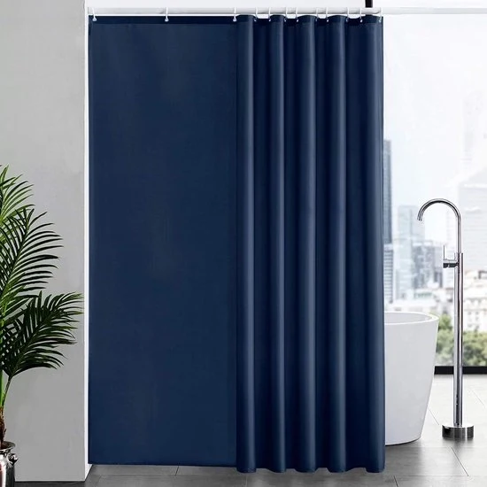 Douchegordijn antischimmel - 200 x 220 cm - blu scuro - tessuto