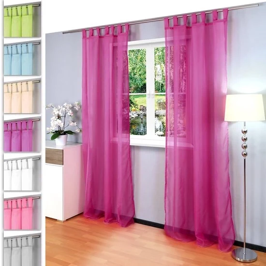 Set di tende a luce semitrasparente - elegante e facile da pulire - con 2 pezzi - 245 x 140 cm - 100% poliestere