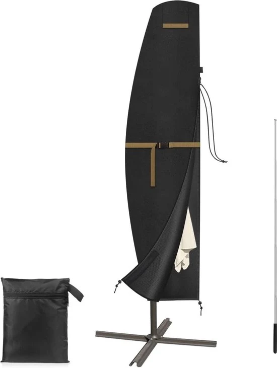 Ombrellone a ventosa cantilever acqua resistente - Copertura con cerniera e asta telescopica - Tela Oxford pesante - 265x40/70/50cm ombrellone a ventosa