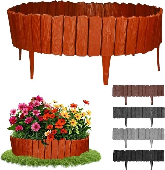 Recinzione per giardino a vista di legno - 2,3 m - Miele scuro