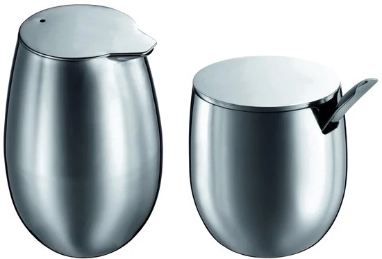 Set di latticini e zucchero in argento inoxidabile - elegante - set da 2