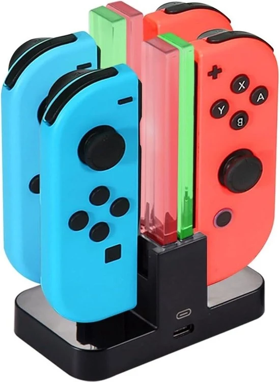 Caricatore per Nintendo Switch 4 in 1 Joy-Con Caricatore Joy-Con Controller Stazione di Ricarica - Stazione di Ricarica per Switch con Interfaccia Type-C - Display LED Intelligente di Ricarica