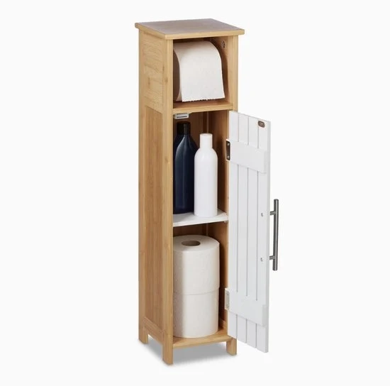 Supporto per Water – Cassetta di Stoccaggio – 18 x 71 x 20 cm – Moka/Bianco