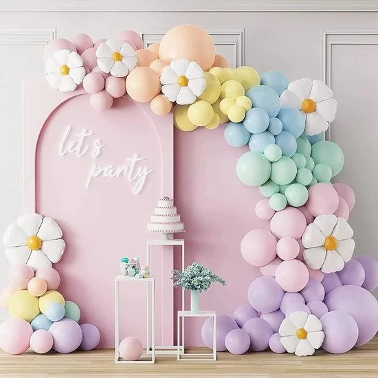 Decorazione di festa con guirlande di palloncini pastello arcobaleno per bambina, baby shower, matrimonio
