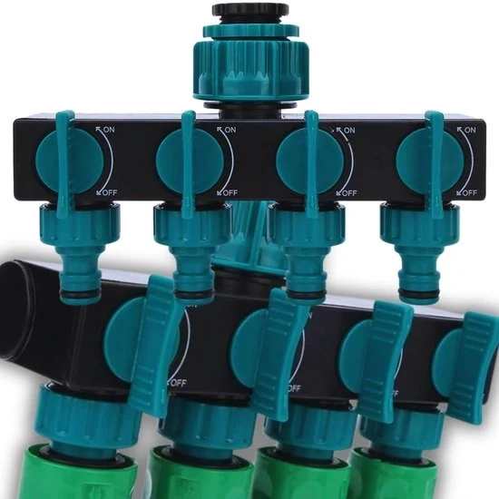 Verdistruttore 4 vie regolabile per tubo da giardino - Flusso d'acqua regolabile - 1 pezzo