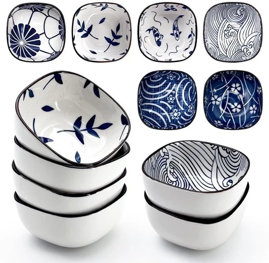 Set di 6 piccole ciotole - design giapponese - ceramica - 150 ml