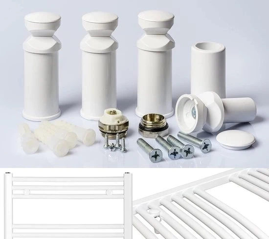 Supporto per asciugamano riscaldato - bianco - compatibile con radiatori retti e curvi