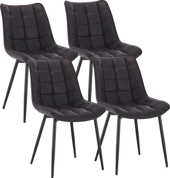 Set di 4 Sedie da Cucina - Sedie da Cucina - 4 Pezzi - Set di Sedie da Cucina - Moderno - Sedie - Pelle di Finto Pelle - Antracite