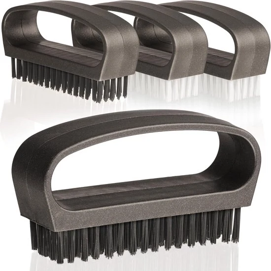 Set di spazzole per mano - spazzola per unghie - 4 pezzi - nero e bianco