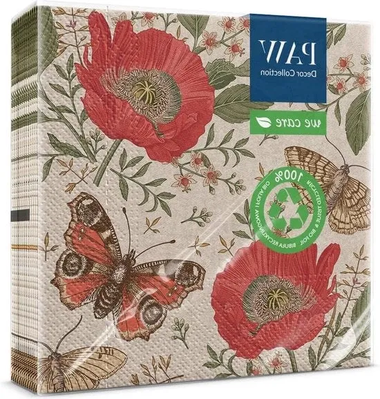 Servetten di carta 3 strati 33-x-33 cm 20 pezzi Stampati con inchiostro a base d'acqua Decorazione di compleanno Decorazione da tavola con motivo naturale