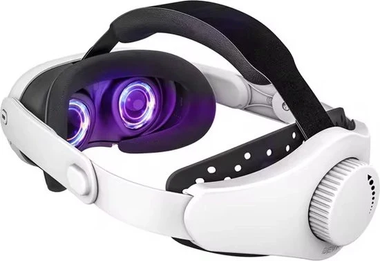 Vr Headset Riem per Meta Quest 3 - Riduzione della Pressione sul Cervello - Cintura di Ricambio per Cervello - Accessorio per Meta Quest 3 - Comfortevole - Gioco - Ricarica Rapida - Batteria 10000mAh