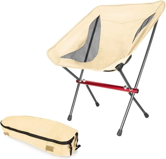 Sedia pieghevole in lega di alluminio e poliester - portata massima 140 kg - per attività all'aperto beige