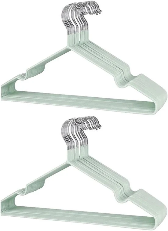 Hangers in metal con rivestimento in gomma - antislip - 10 pezzi - cromato